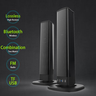 Portable Surround Sound Bar Bluetooth 2 Speaker in 1 Subwoofer TV Home Theater