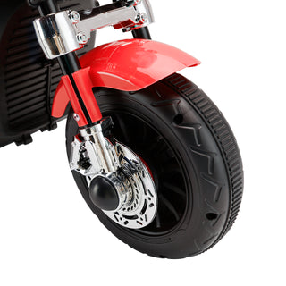 Red 6V Kids Ride-On Motorcycle w/ Dual Drive & Sounds