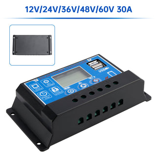 10A-60A PWM Solar Controller Mobile APP Intelligent Control 12V/24V/36V/48V/60V