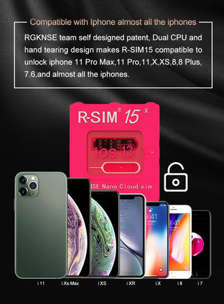 R-SIM15 Nano Unlock RSIM Card Fit for iPhone 13 Pro XS MAX XR 8 IOS 14.7