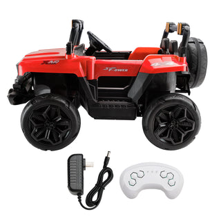 4Wheel 12V Electric Kid Ride On Truck Toy Car With Remote Control LED Light Red