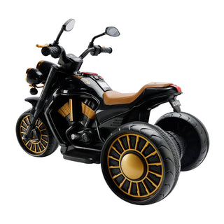 3 Wheel Kids Ride On Motorcycle Electric Dual Drive Toy Car With LED Light Black Toy