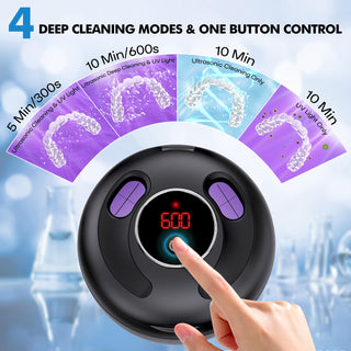45kHz Ultrasonic Retainer Cleaner – 200ML Dental & Jewelry Cleaner