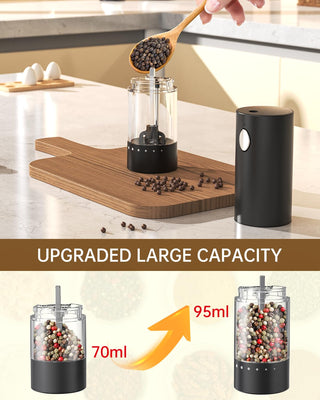 2-Pack Rechargeable Electric Salt & Pepper Grinders – 6-Level Adjustable