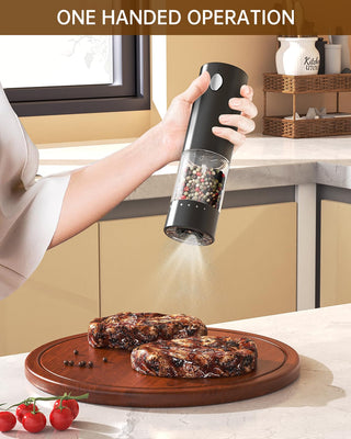 2-Pack Rechargeable Electric Salt & Pepper Grinders – 6-Level Adjustable