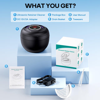 45kHz Ultrasonic Retainer Cleaner – 200ML Dental & Jewelry Cleaner